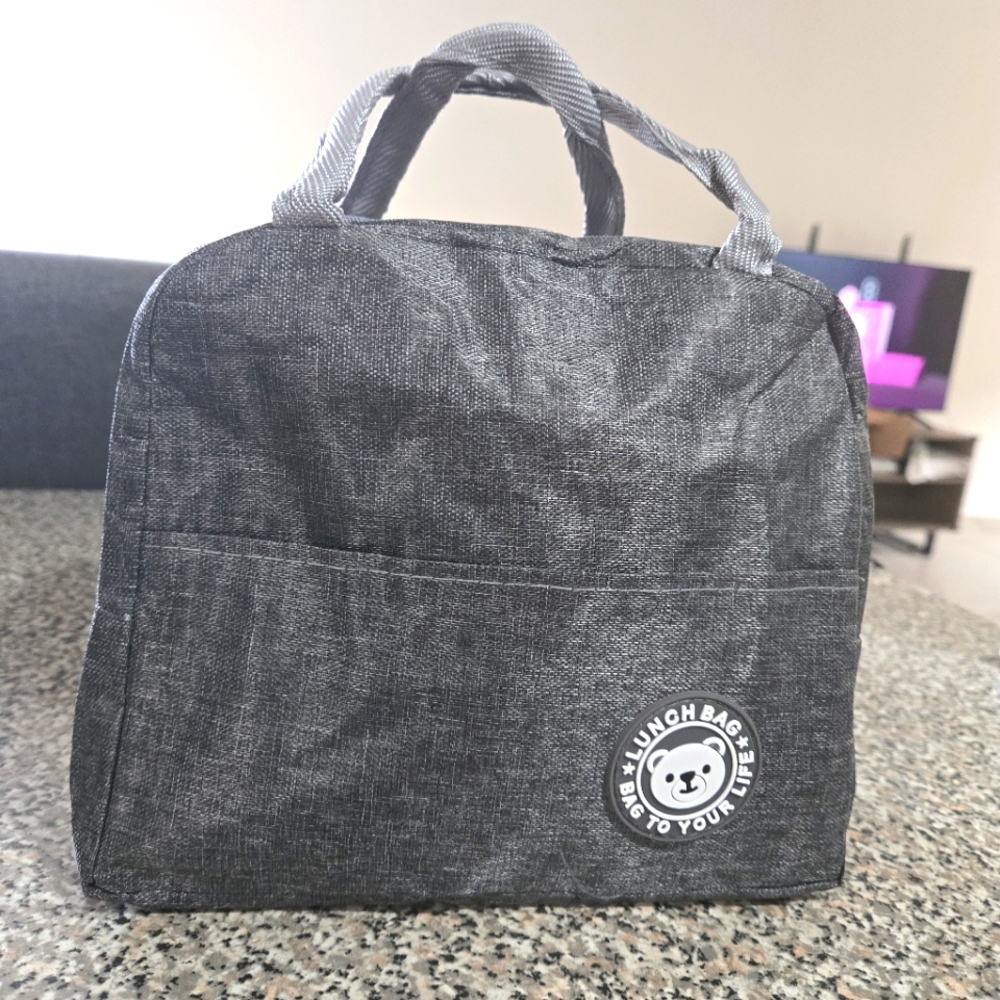 🍒🍒 Gray Insulated Lunch Bag